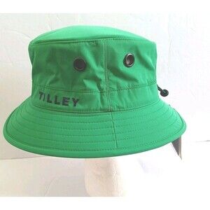 Tilley Golf Collection Bucket Hat Green Size Medium Outdoors Rain Resistant New